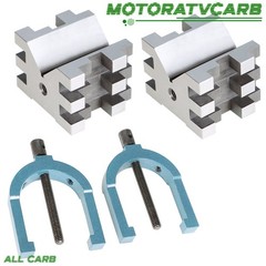ALL-CARB Machinist V-Blocks 2-3/8″ × 2-3/4″ × 2″ Clamp Set Hardened Steel