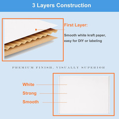 Wowxyz Shipping Boxes 7x5x2″ 25 Pack – White Corrugated Cardboard Box Mailers fo