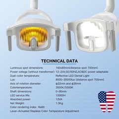 Dental Reflective LED Oral Light Dual-Color Lamp Dental Chair Infrared Sensor