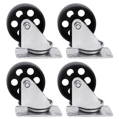 4PCS Heavy Duty Caster 3″ Cast Iron Swivel Wheels Plate Caster 1760Lb Capacity