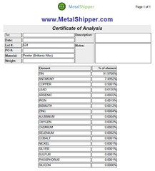 Pewter Bars Brittania Alloy (2 Pounds – Lead Free) Raw Pewter Metal