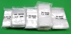 Reclosable Bags Assortment 1200 Clear 2mil Bags 5 Sizes 2×3 3×3 3×4 3×5 4×4