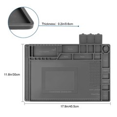 932°F Silicone Soldering Mat Heat-Resistant Magnetic Electronics PC Phone Repair