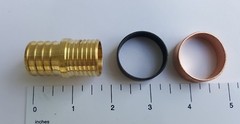 1) 1″ PEX X 1″ PB (POLYBUTYLENE) SPLICING REPAIR KIT COUPLING + RING, LEAD FREE