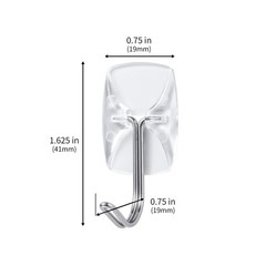 15 Small Hooks+30 Removable Strips, Clear Wire Hanger Hooks, Damage-Free Util…