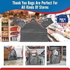 2000 Gray T-Shirt Bags 1/6 12″ x 6.5″ x 21″, Plastic Grocery Shopping Bags