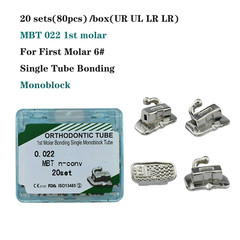 20 sets Dental Orthodontic Buccal Tube 1st 2nd Molar MBT Roth 022 Bondable Tubes