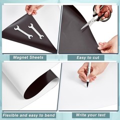 24 Inch x 10Ft, 25 Mil Blank White Surface Magnet Sheets Magnetic Roll Printable