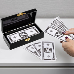 2 Pcs Acrylic Lockable Cash Box Cash Organizer Money Holder Single Row Currency