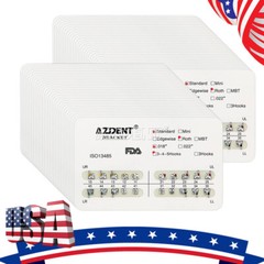 AZDENT Dental Orthodontic Brackets Braces Standard Roth/MBT 018/022 Hooks 3/345