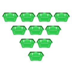 12PCS 28L Mesh Shopping Baskets with Handles Plastic Shopping Basket Portable