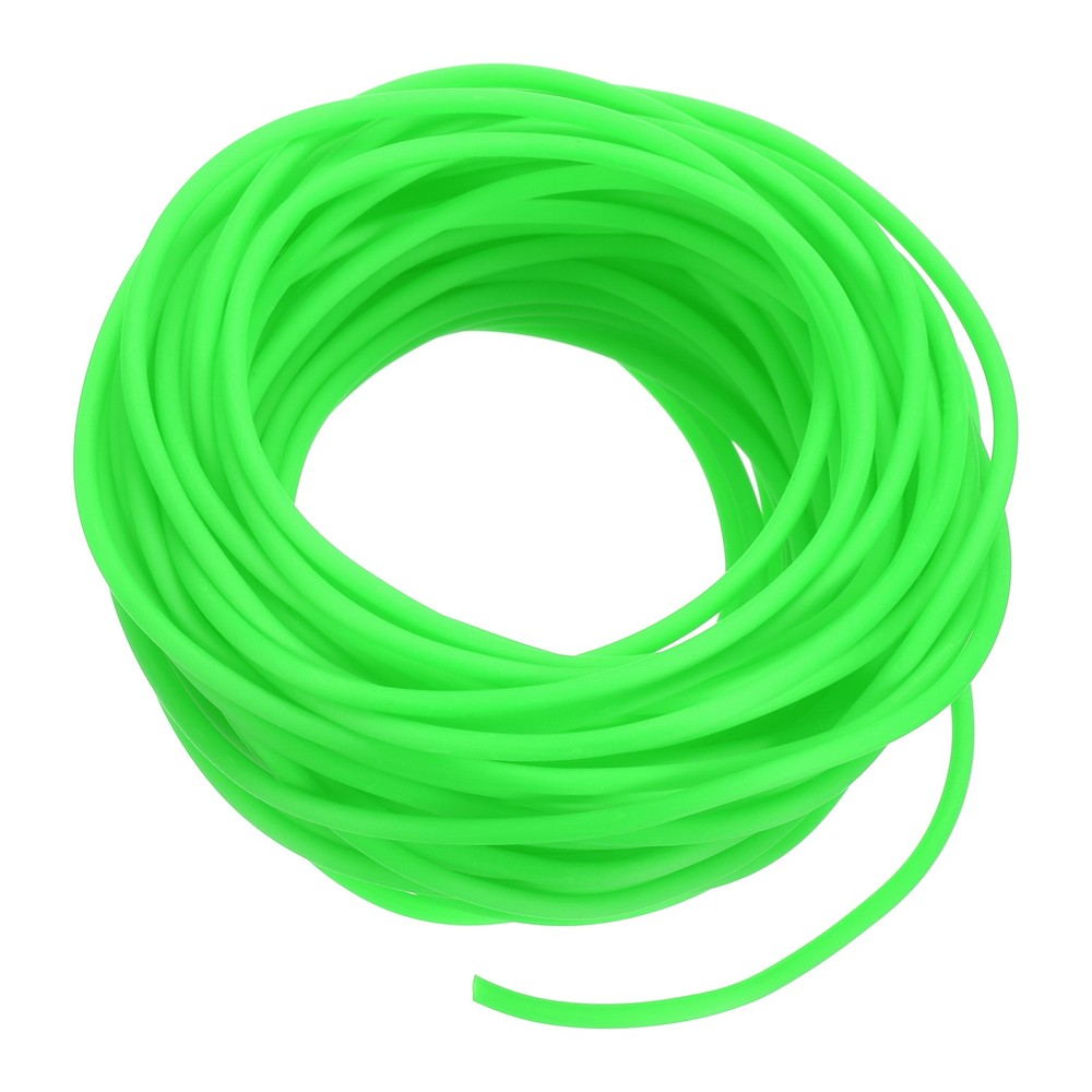 Rubber Cord Tube 33ft 2mm Dia 1.2mm Hole Light Green Hollow Tubing for DIY Craft