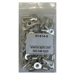 (100) Non-Insulated 16-14 Gauge #6 Ring Terminal Uninsulated Wire Connector USA