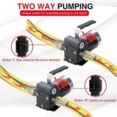DC Gasoline Fuel Pump 3.7GPM Self-priming Oil Transfer Pump With Handle, Reversi