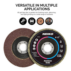 11107A 10 Pack Aluminum Oxide Flap Discs 4-1/2 for Angle Grinder, 60 Grit Flapp