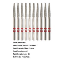 Dental Diamond Bur Zirconia Cutting Bur Round Football FG Fine Medium Grit Z856