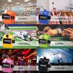 Hand Tally Counter, Handheld 4 Digit Lap Counter, Manual Mechanical Clicker HO