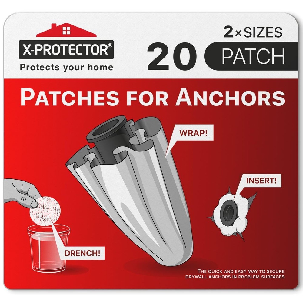 X-Protector Patches for Anchors – 20 PCS Set of 2 Sizes – Loose Wall Anchor F…