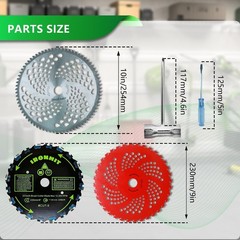 9″ x 36 Teeth Carbide Tipped Blades, 9″ x 20T Chainsaw Tooth Brush Cutter Bla…