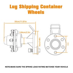 Labwork 6×5.5 Lug Bolt-On Spindle Kit Shipping Container Wheels with Handle