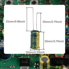 PHITUODA 20Pcs 25V 1000uF Capacitor 10x20MM Aluminum Electrolytic Capacitors…