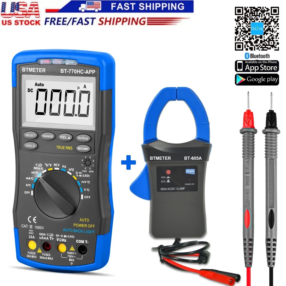 Digital Multimeter AC/DC Current Voltage Autorange TRMS Amp Ohm Meter 6000Counts