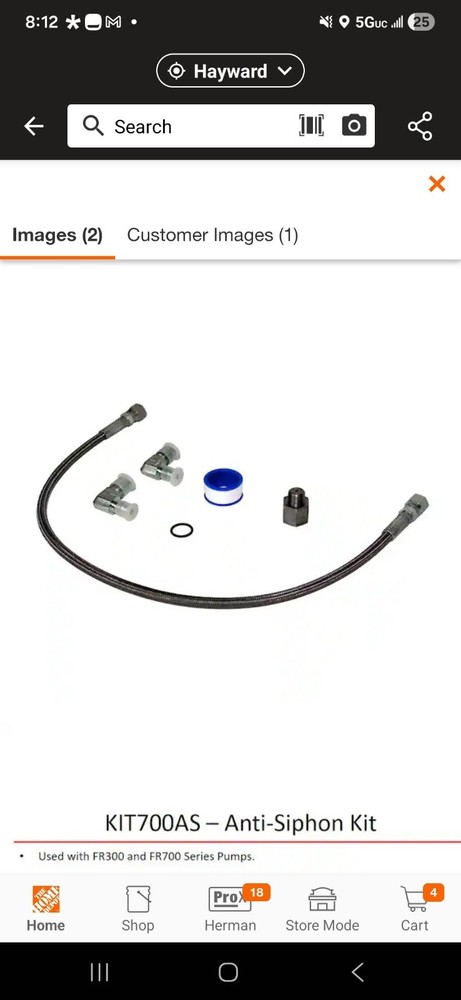 Fill-Rite 700kth1067 Kit, Anti Siphon Breaker Tubing Kit