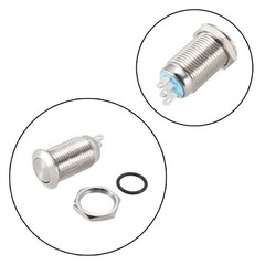 Momentary Metal Push Button Switch 10mm Mounting Dia 1NO 1NC COM DC 30V