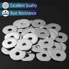 – Stainless Steel Fender Washers, 1/4″x1″, 100 pcs,1/4 Stainless Steel Flat