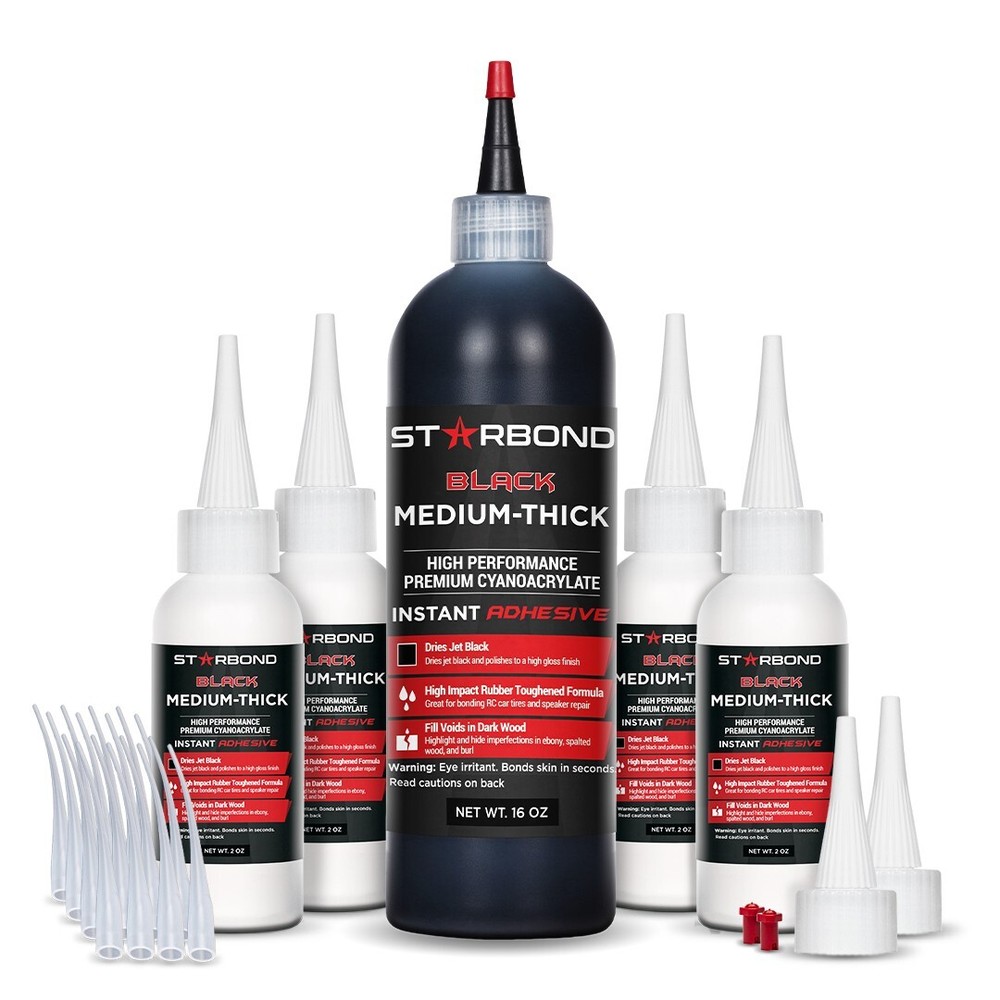 Starbond 16 oz. Black Medium-Thick – Super Glue (Premium Cyanoacrylate CA Glue)