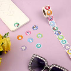 500Pcs Dental Stickers, 1 Inch round Cute Tooth Reward Decals Dental Prizes for