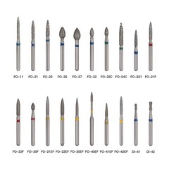 50pcs Dental Turbine Diamond Burs FG For High Speed Handpiece Friction Grip Burs