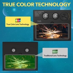 TRQWH True Color Auto Darkening Welding Helmet with Light for TIG MIG ARC