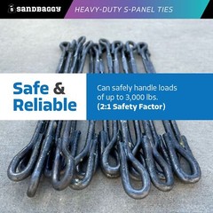 Sandbaggy 8″ Heavy-Duty S-Panel Tie – Concrete Loop Ties – Construction Grade