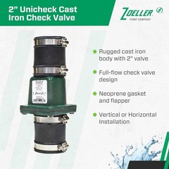 30-0151 Cast Iron Check Valve 2 Inch Slip x Slip Sewage Effluent Pump