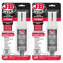 J-B Weld Original Steel Reinforced Epoxy Syringe, High Strength, 2 Pack, Dark