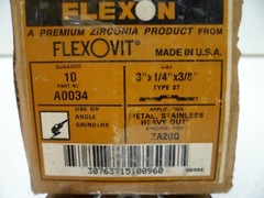 FLEXON FLEXOVIT A0034 GRINDING WHEEL TYPE 27 3″ DIA x 1/4″x 3/8″ LOT OF 20 NOS
