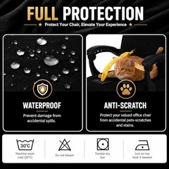 Water Resistant Stretch Computer Office Chair Cover Large Cover, Black