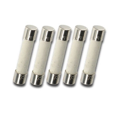 Pack of 5, ABC 2A 125v/250v Fast Blow Ceramic Fuse, 6x30mm, F2A 2 amp (1/4 inch
