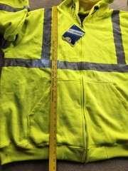 Spiewak VizGuard Hi-Vis Yellow/Gray Full Zip Hooded Fleece Jacket 6XL NWT