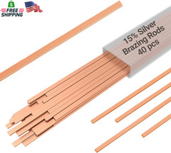 15% Silver Brazing Rods AWS Bcup-5 40 Sticks Silver Solder Phos Copper Brazing A