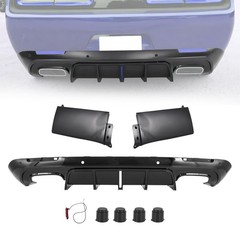 Rear Bumper Diffuser for 2015-2023 Dodge Challenger Fin Splitter LED Gloss Black