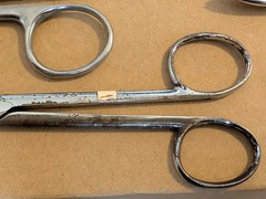 Lot Of 9 Various Dental Curved Crown Scissors – Multiple Brands/Condition