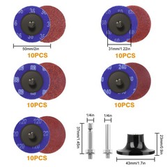 52x 2 inch Roll Lock Die Grinder Quick Change Sanding Disc 36 60 80 120 240 Grit