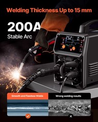 VEVOR Pro MIG Welder 200A Pluse Mig Welding Machine 5-in-1 Synergic Welder