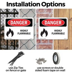 Highly Flammable OSHA Danger Sign Metal, Plastic, Or Decal – 5 or 10 Pack