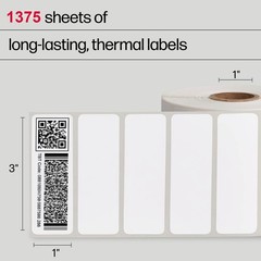 3″ x 1″ Direct Thermal Shipping Barcode FBA Labels 1375/Roll for Rollo & Zebra