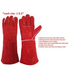 Premium Leather Welding Gloves Heat Resistant Safety Work Heavy Duty Large