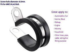 Fuel Line Tubing Mounting Clamps Stainless Steel Rubber Cushioned Clamp 10 pcs