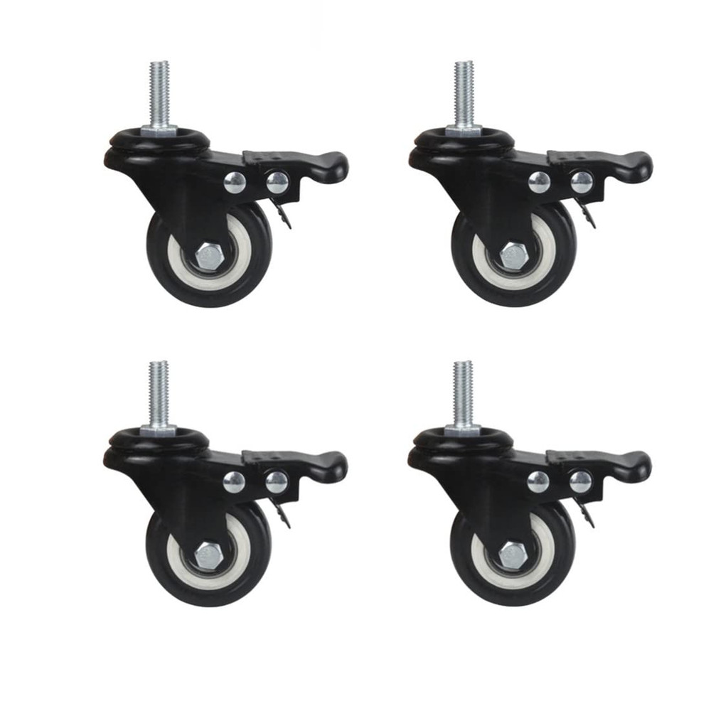 4Pcs 1.5 Inch Heavy Duty Caster Wheels Swivel Casters with Brake and M8 Threade